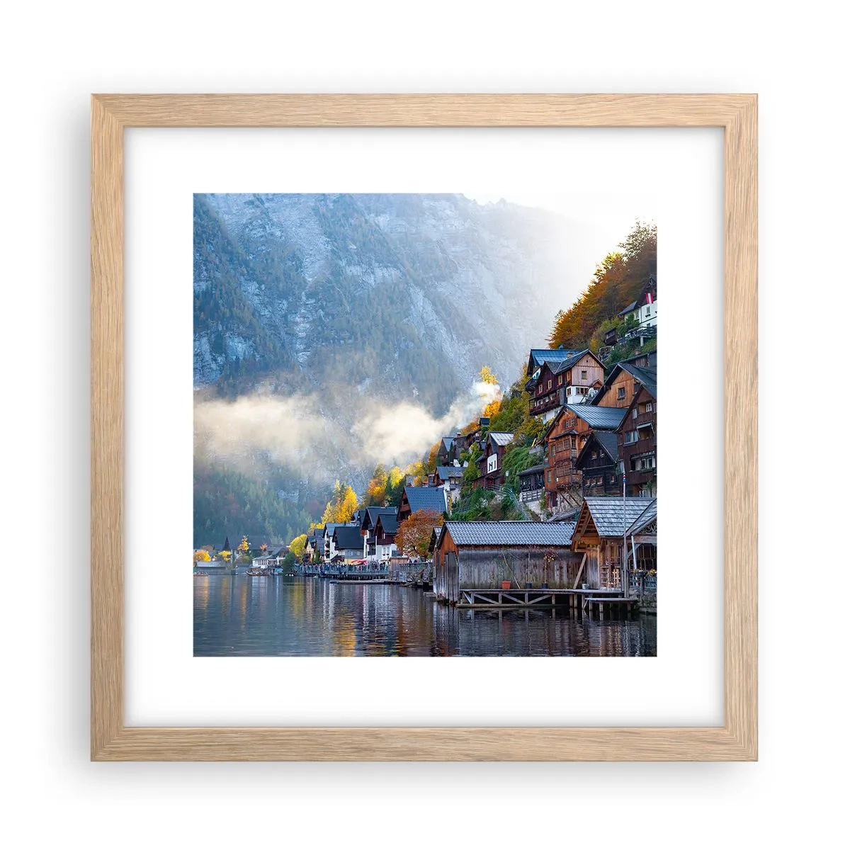 Plakat w ramie jasny dąb - Alpejskie klimaty - 30x30 cm
