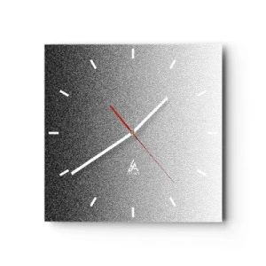 Zegar ścienny - Minimalistyczny gradient czerni i bieli w punkcie - 30x30cm - W stronę światła - Nowoczesna dekoracja ścienna do salonu i sypialni ARTTOR