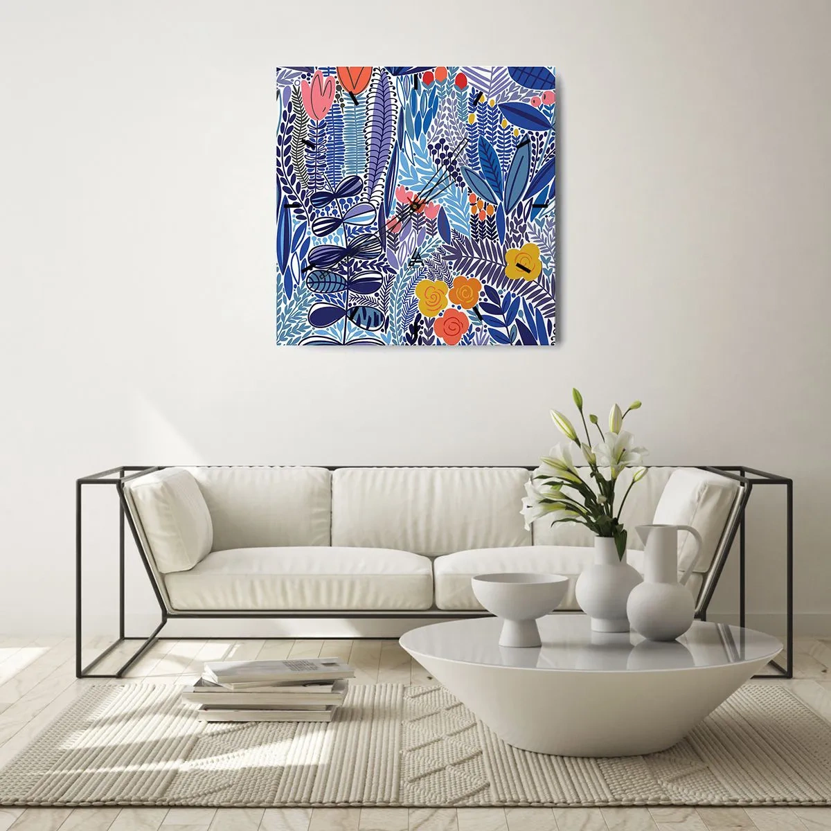 Zegar ścienny - Hawajski ogród - 40x40 cm