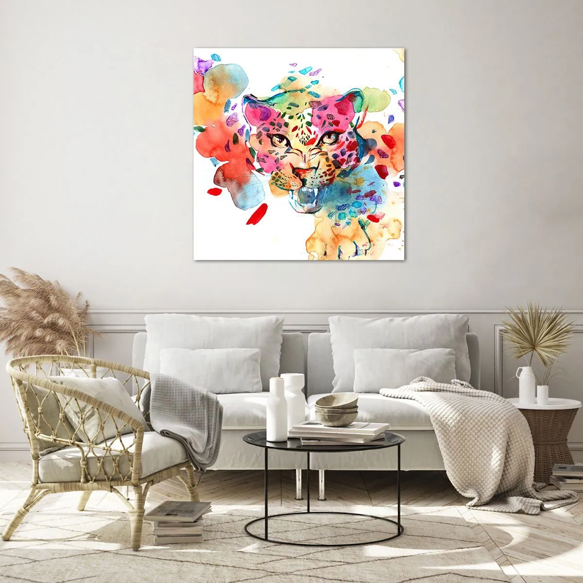 Obraz na szkle - Piękna i bestia - 70x70 cm