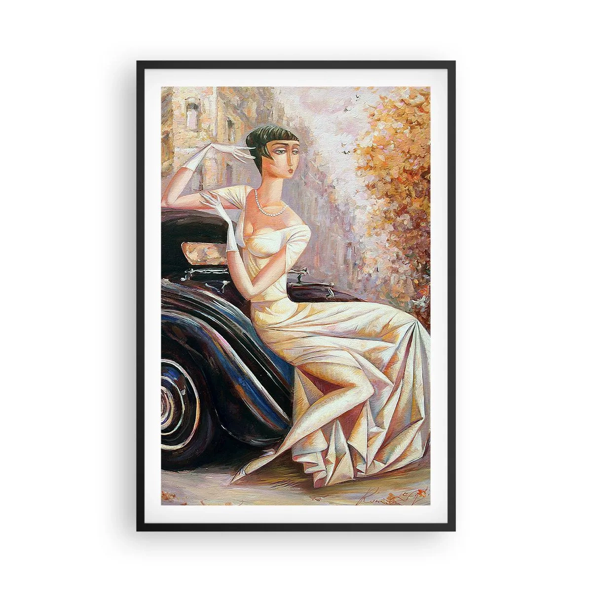Plakat w czarnej ramie - Elegancja w stylu retro - 61x91 cm