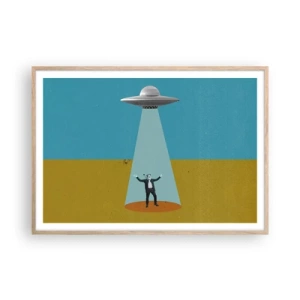 Plakat w ramie jasny dąb - Bliskie spotkanie - 100x70 cm