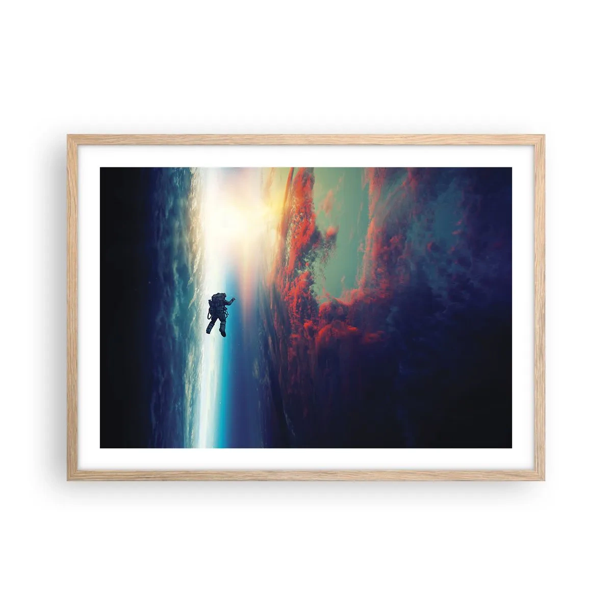 Plakat w ramie jasny dąb - Mierzyć się ze wszechświatem - 70x50 cm