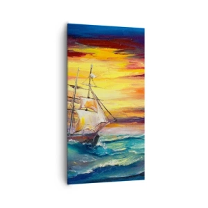 Obraz na płótnie - Dzielnie pod fale - 65x120 cm