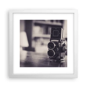 Plakat w białej ramie - Magia starej fotografii - 30x30 cm