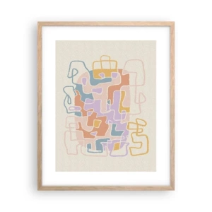 Plakat w ramie jasny dąb - Labirynt – radosna przygoda - 40x50 cm