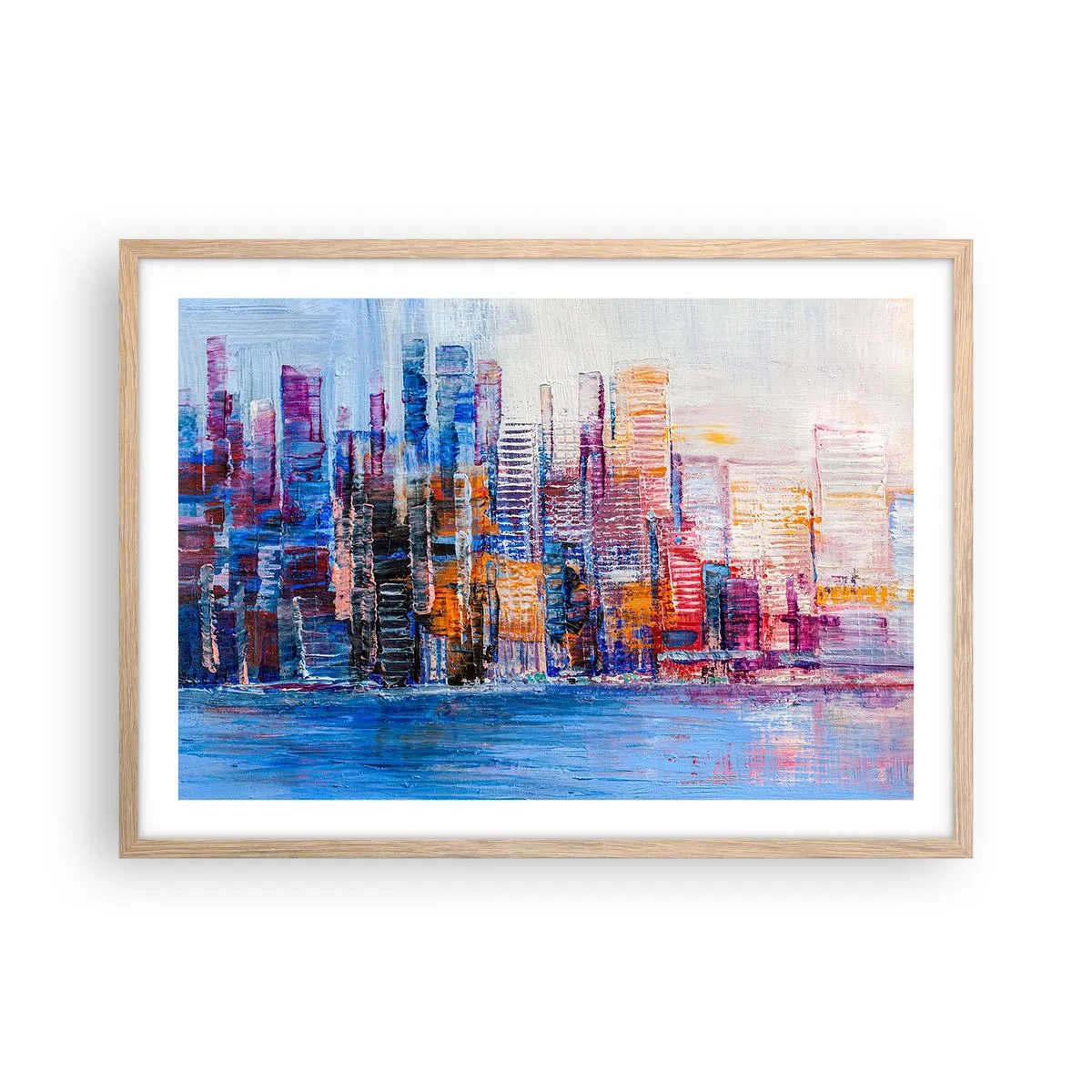 Plakat w ramie jasny dąb - Radosna metropolia - 70x50 cm