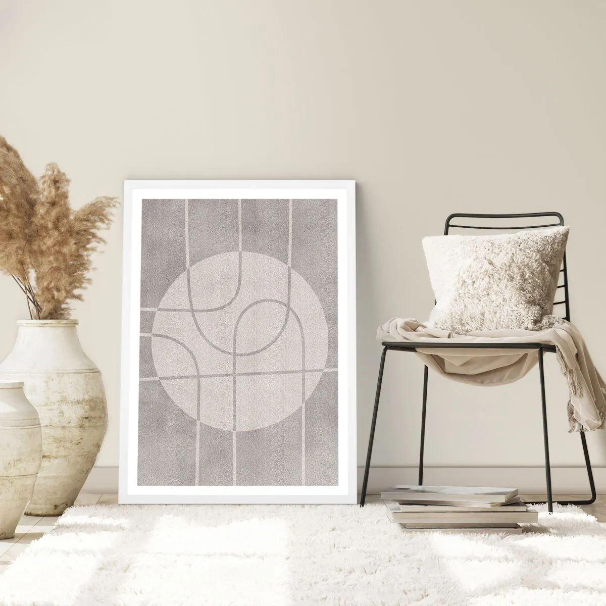 Plakat w białej ramie - Koliście i na wprost - 61x91 cm