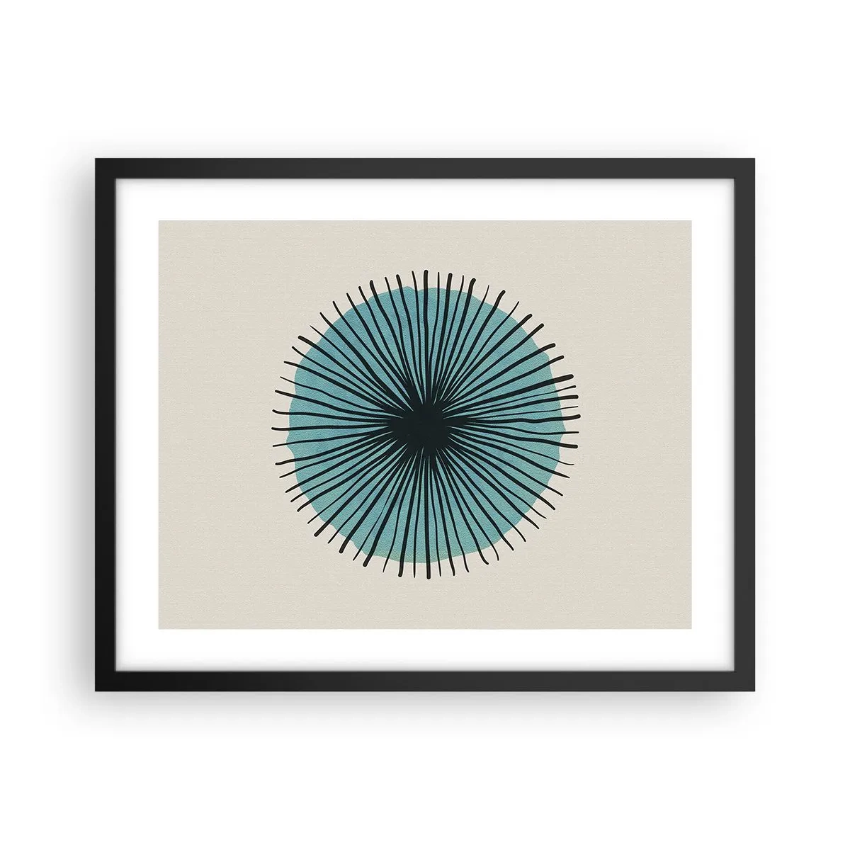 Plakat w czarnej ramie - Promieniście na błękicie - 50x40 cm