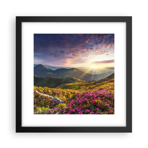 Plakat w czarnej ramie - Świeżość górskiego poranka - 30x30 cm