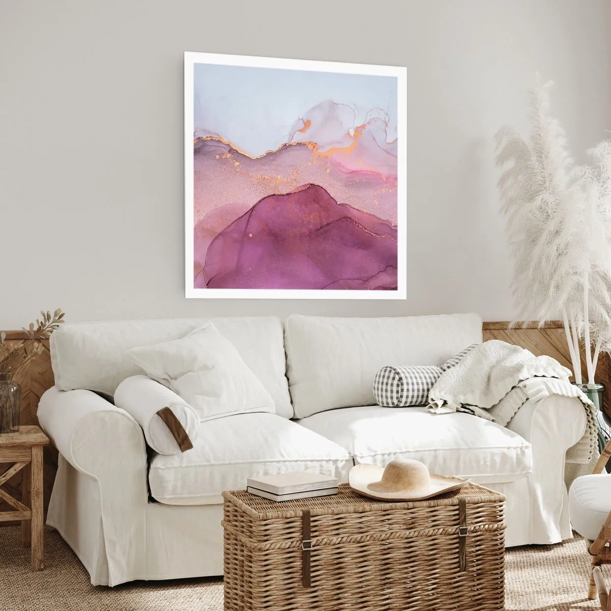 Plakat - Fale lila i fioletu - 50x50 cm