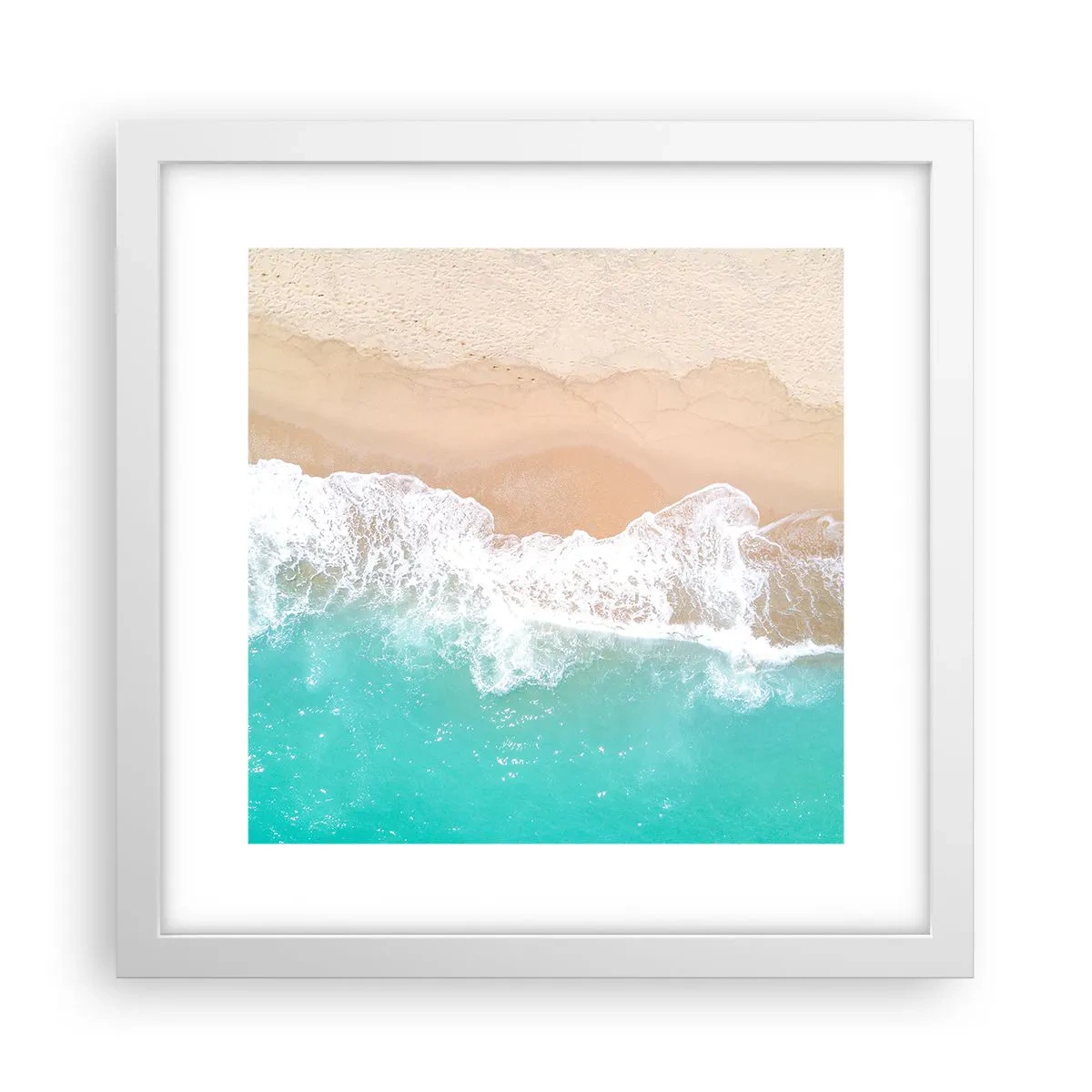 Plakat w białej ramie - Pieszczotliwy dotyk - 30x30 cm