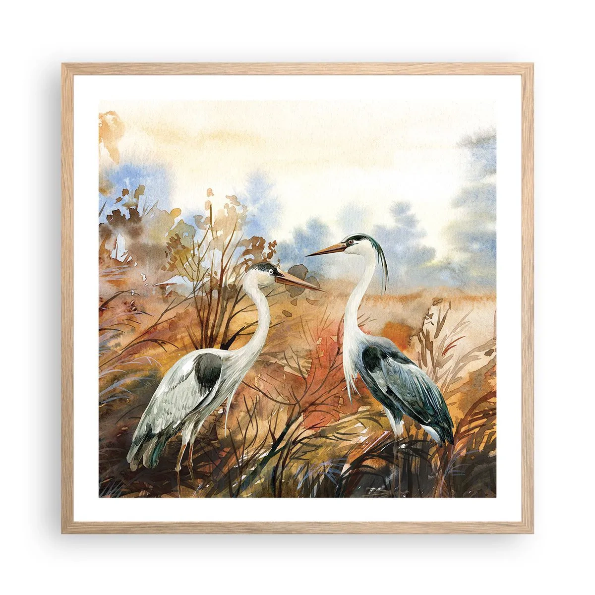 Plakat w ramie jasny dąb - Dokąd jesienią? - 60x60 cm