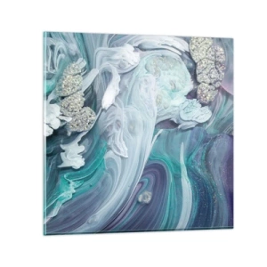Obraz na szkle - Nurty błękitu - 50x50 cm