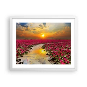 Plakat w białej ramie - Tajemne życie jeziora - 50x40 cm