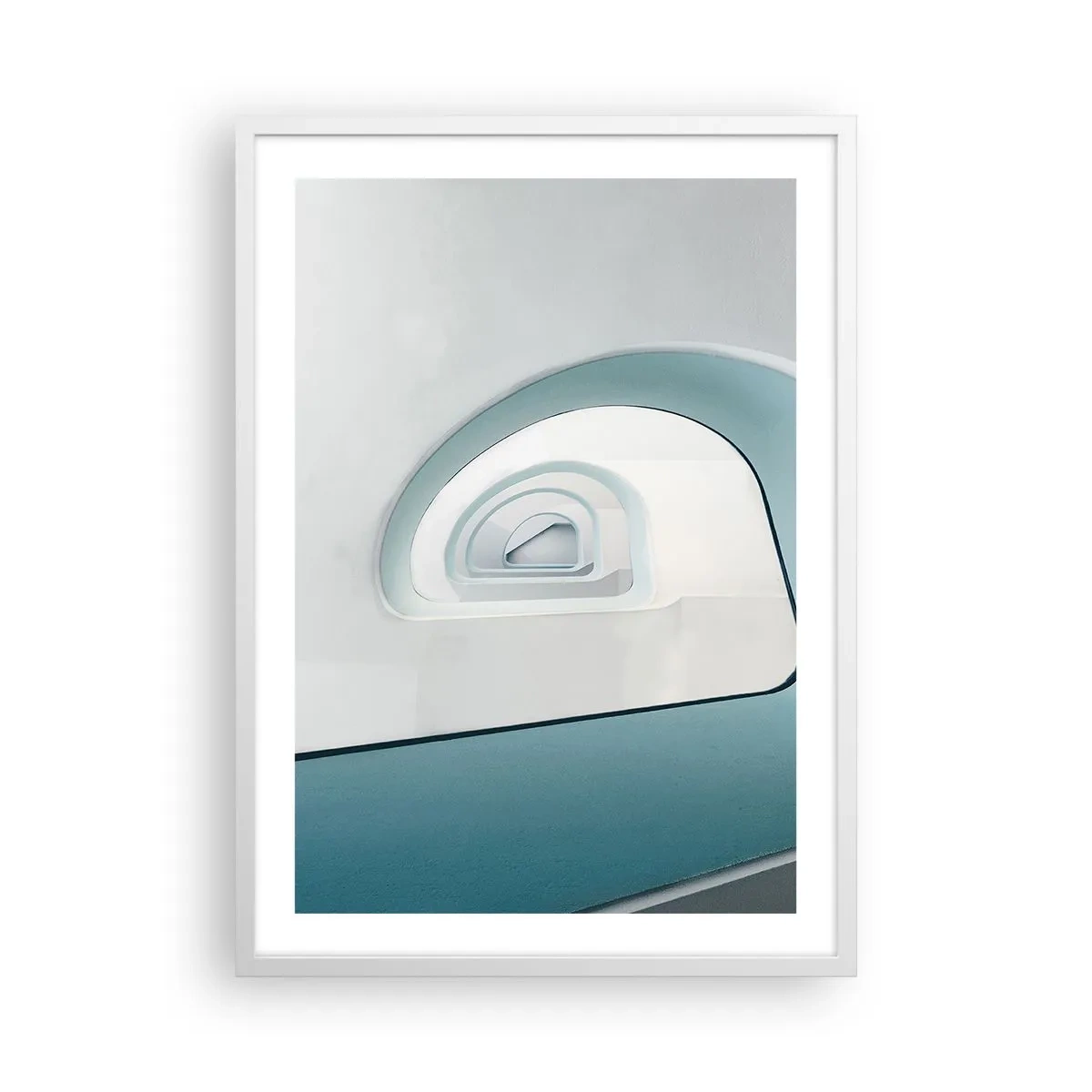 Plakat w białej ramie - Do dna błękitu - 50x70 cm