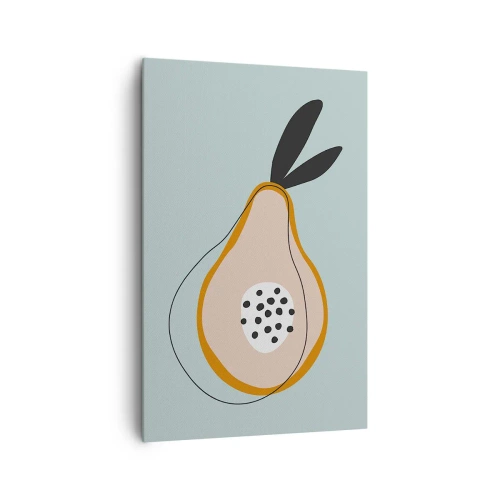 Obraz na płótnie - Abstrakcyjna gruszka na jasnym tle - 80x120cm - Przeniknąć w naturę rzeczy - Nowoczesna dekoracja ścienna do salonu i sypialni ARTTOR