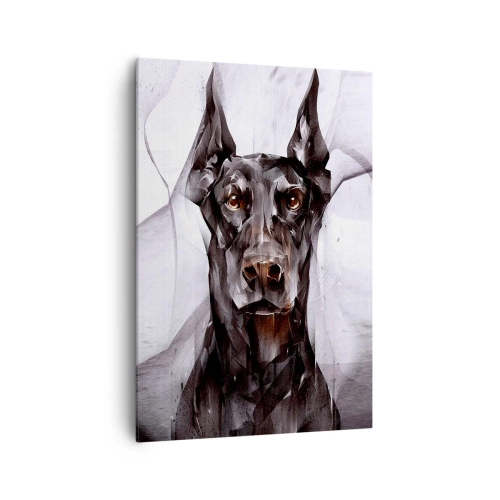 Obraz na płótnie - Abstrakcyjny portret psa w artystycznym ujęciu - 70x100cm - Szlachetnie urodzony - Nowoczesna dekoracja ścienna do salonu i sypialni ARTTOR
