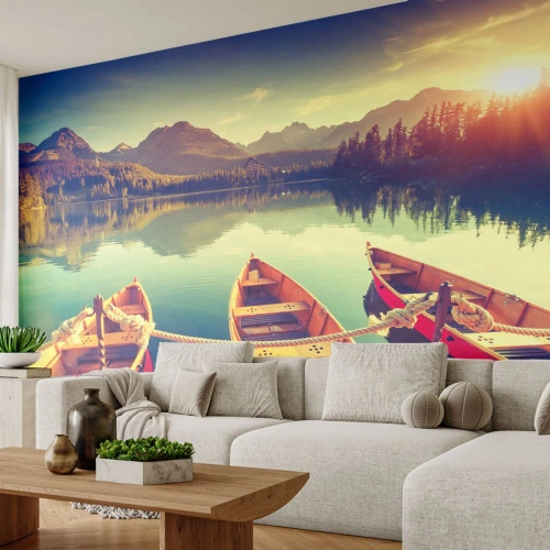 Fototapeta Samoprzylepna Deluxe Sticker - Żyć według jej praw - Krajobraz, Góry, Jezioro - 250x175 cm