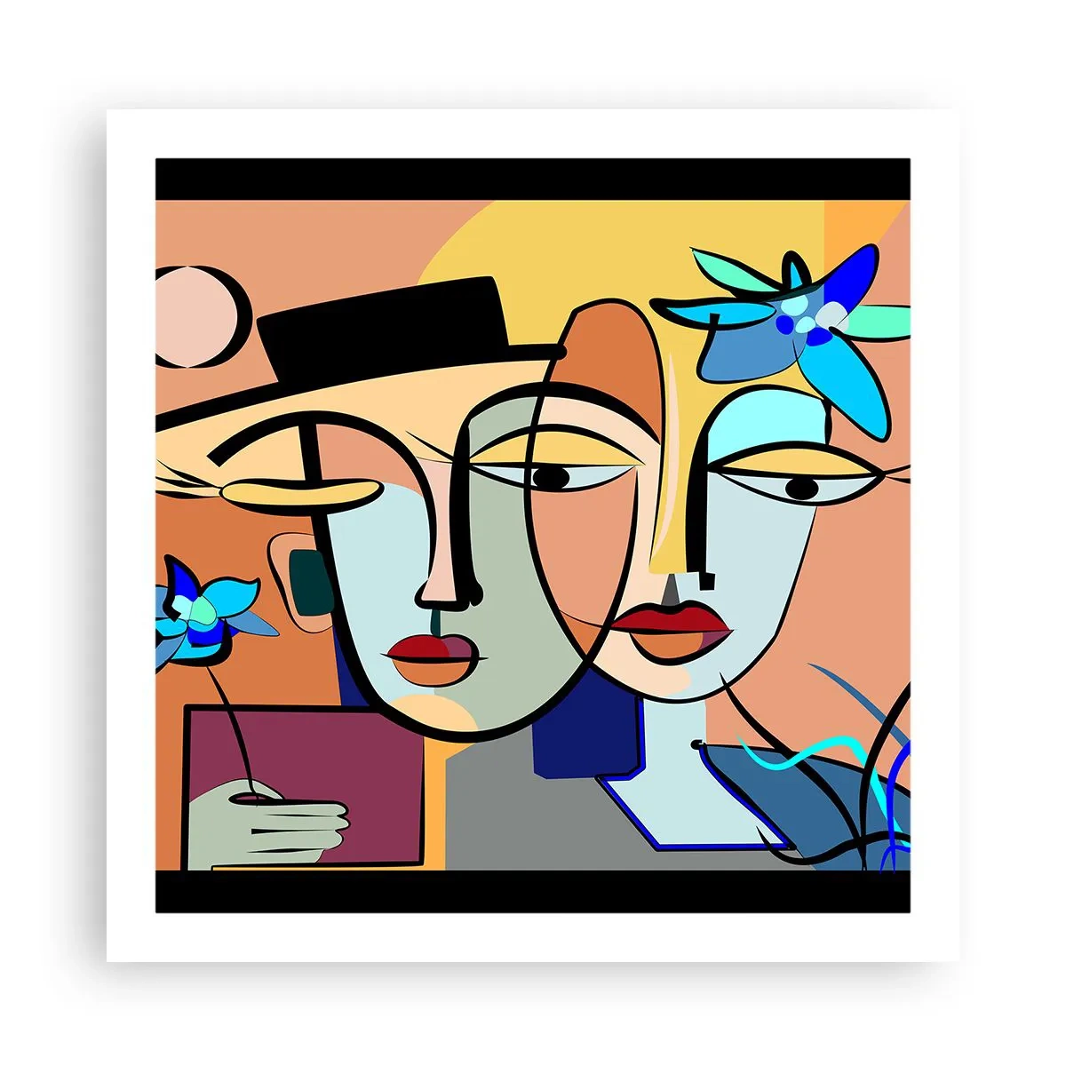 Plakat - Picassowskie randez vous - 60x60 cm
