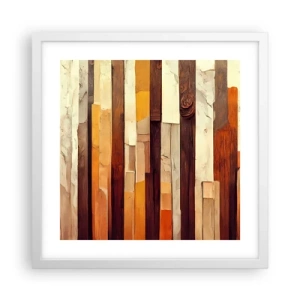 Plakat w białej ramie - Hymn leśnych drzew - 40x40 cm