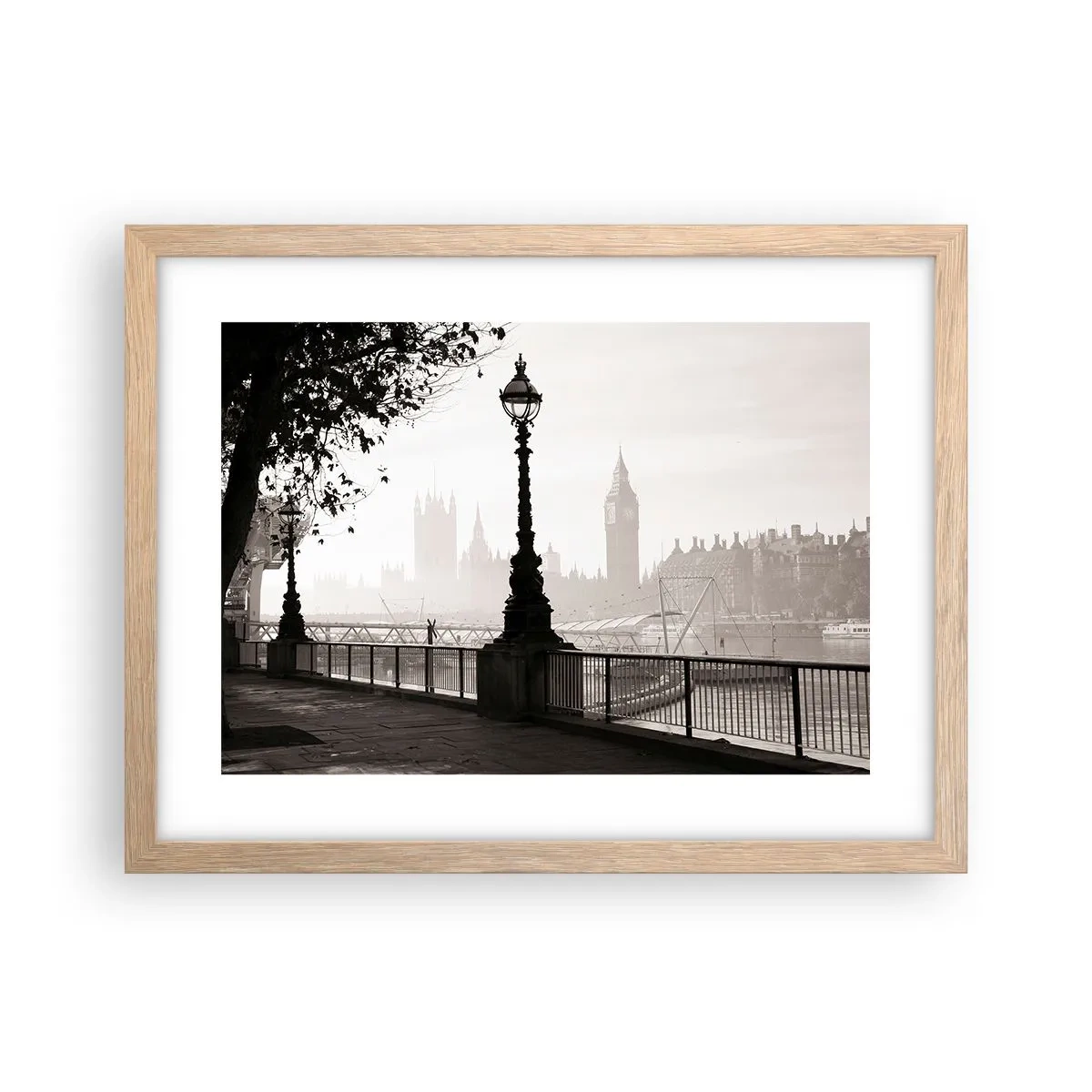 Plakat w ramie jasny dąb - Londyński poranek - 40x30 cm