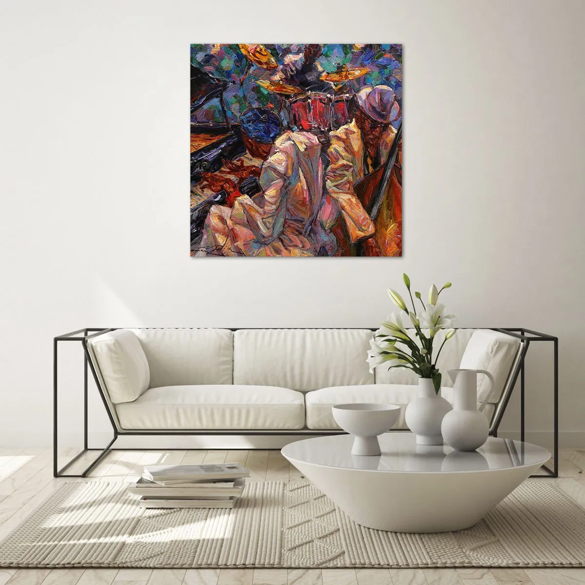 Obraz na szkle - W jednym rytmie - 50x50 cm