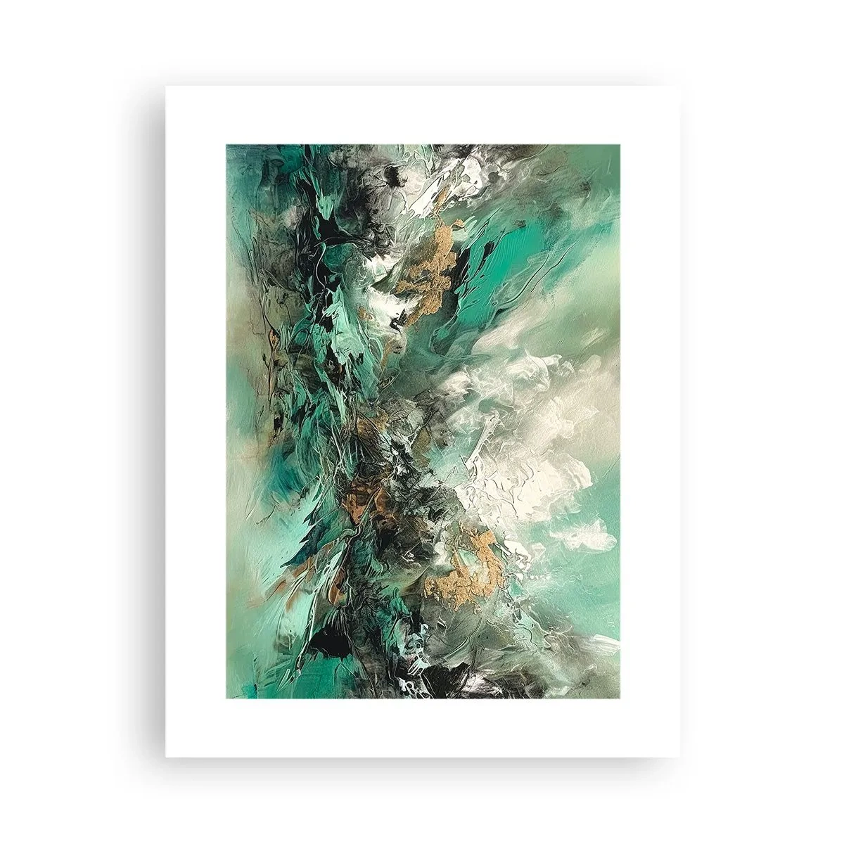 Plakat - Szmaragdowo-czarna kipiel - 30x40 cm