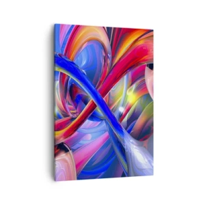 Obraz na płótnie - Abstrakcyjne formy w żywych kolorach - 50x70cm - Taniec barw - Nowoczesna dekoracja ścienna do salonu, kuchni i sypialni ARTTOR