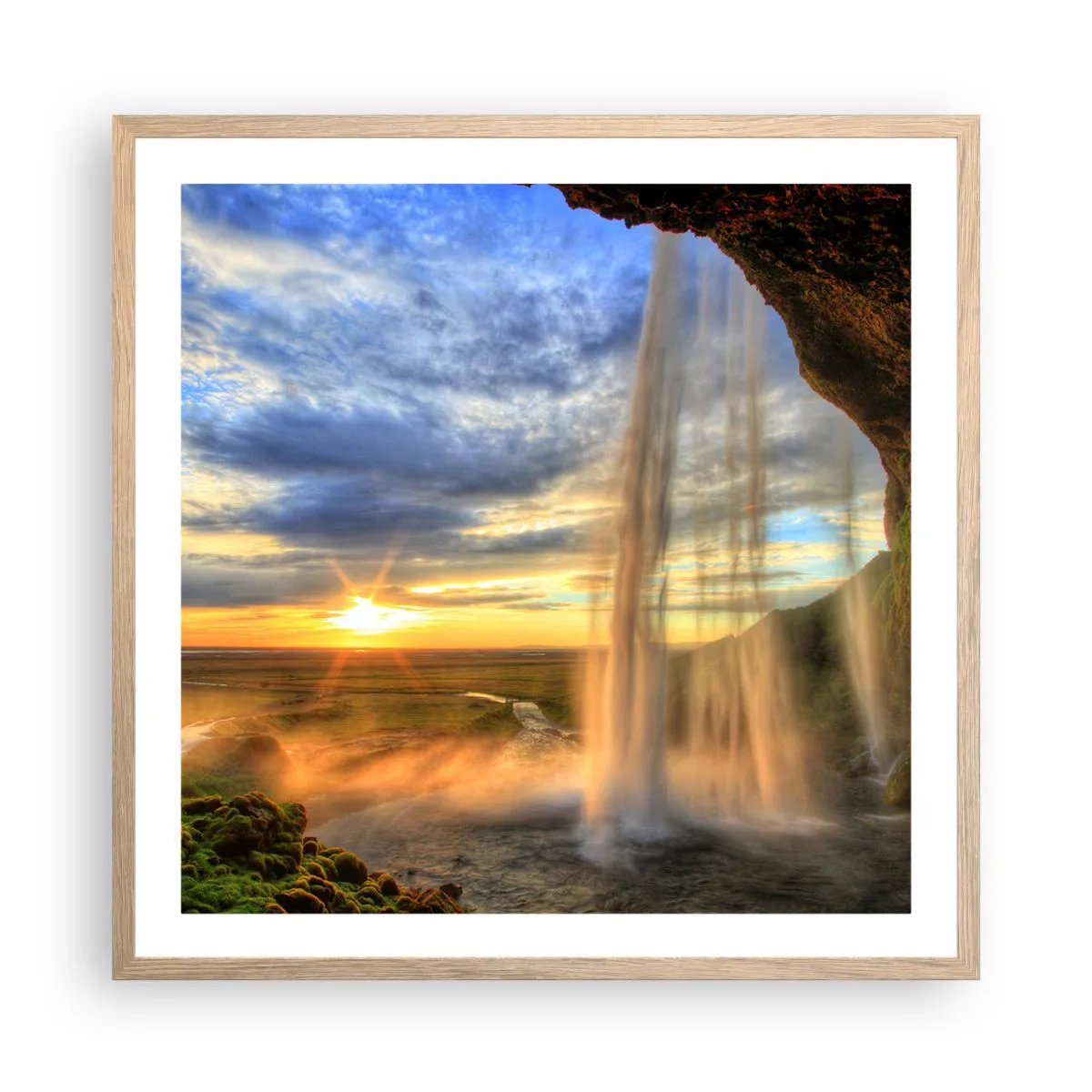 Plakat w ramie jasny dąb - Świat za zasłoną kropel - 60x60 cm