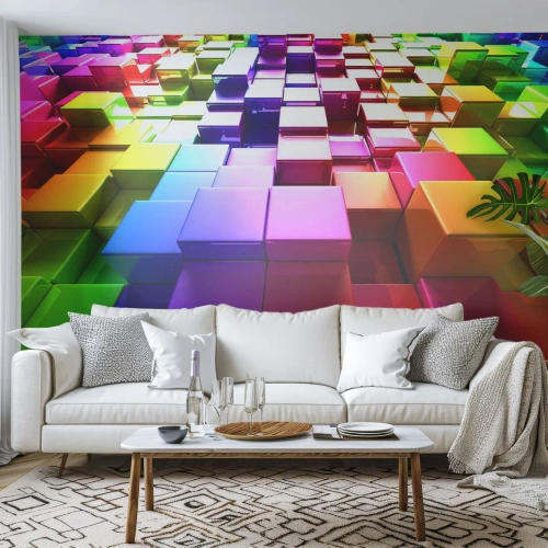 Fototapeta Standard Eco - Op-artowe wespół w zespół - Abstrakcja, Grafika, 3D - 200x140 cm