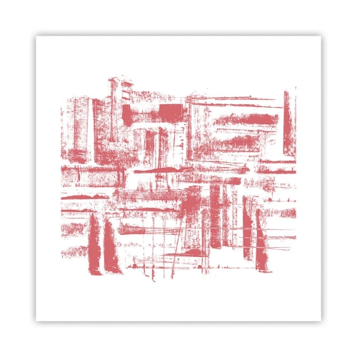Plakat - Czerwone miasto - 40x40 cm
