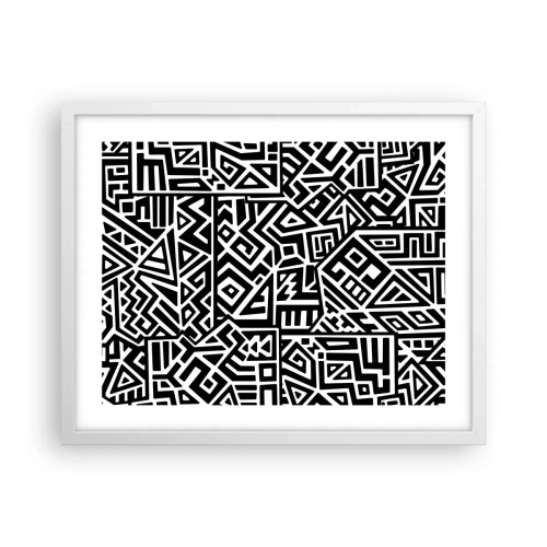 Plakat w białej ramie - Kompozycja prekolumbijska - 50x40 cm