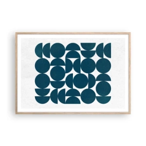 Plakat w ramie jasny dąb - Koła i półkola - 100x70 cm