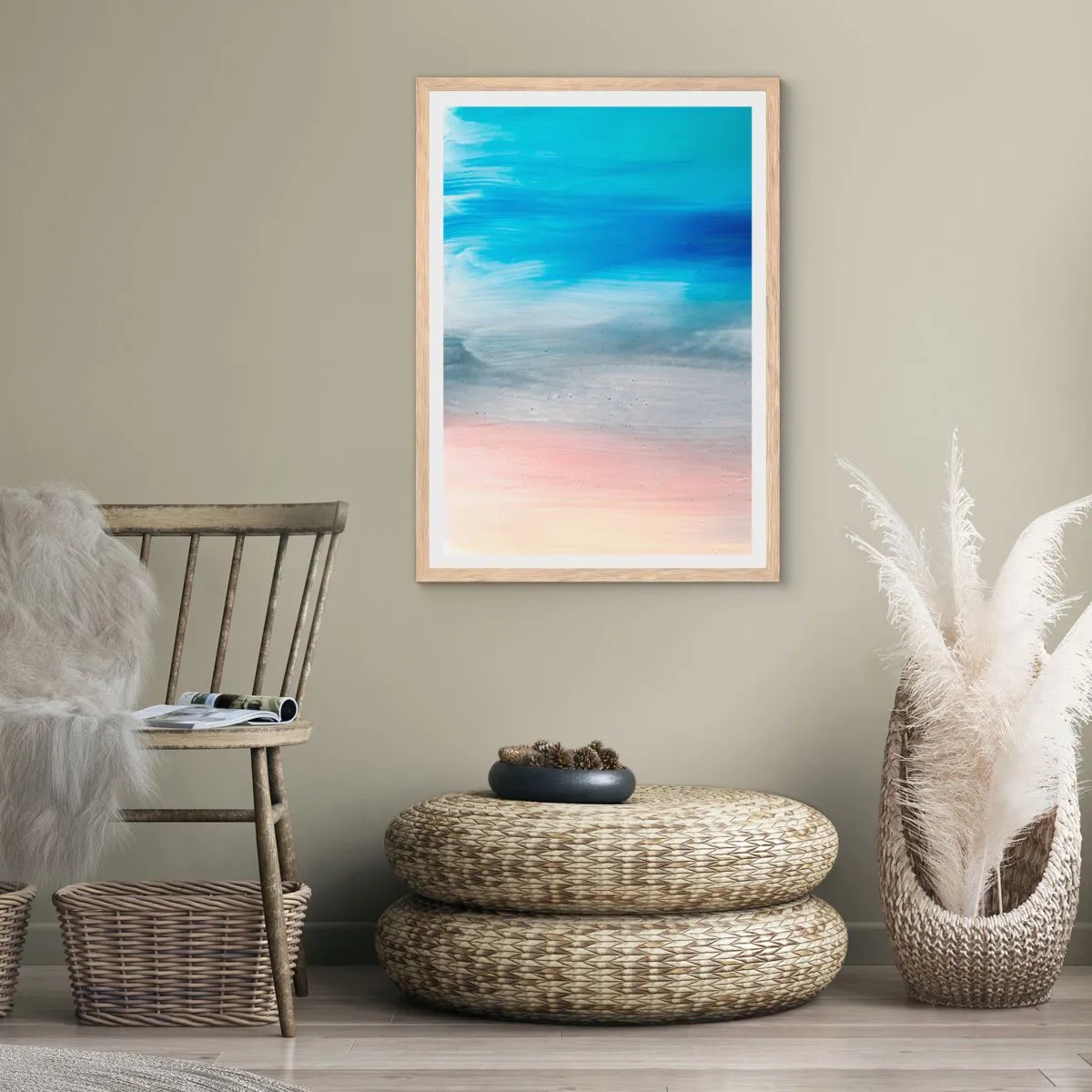 Plakat w ramie jasny dąb - Żywioły: powietrze - 70x100 cm