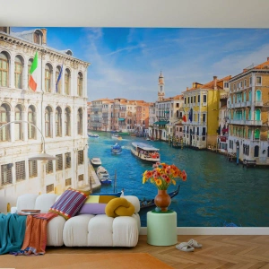 Fototapeta Premium Canvas - Ruch uliczny jedyny na świecie - Wenecja, Architektura, Grand Canal - 350x256 cm