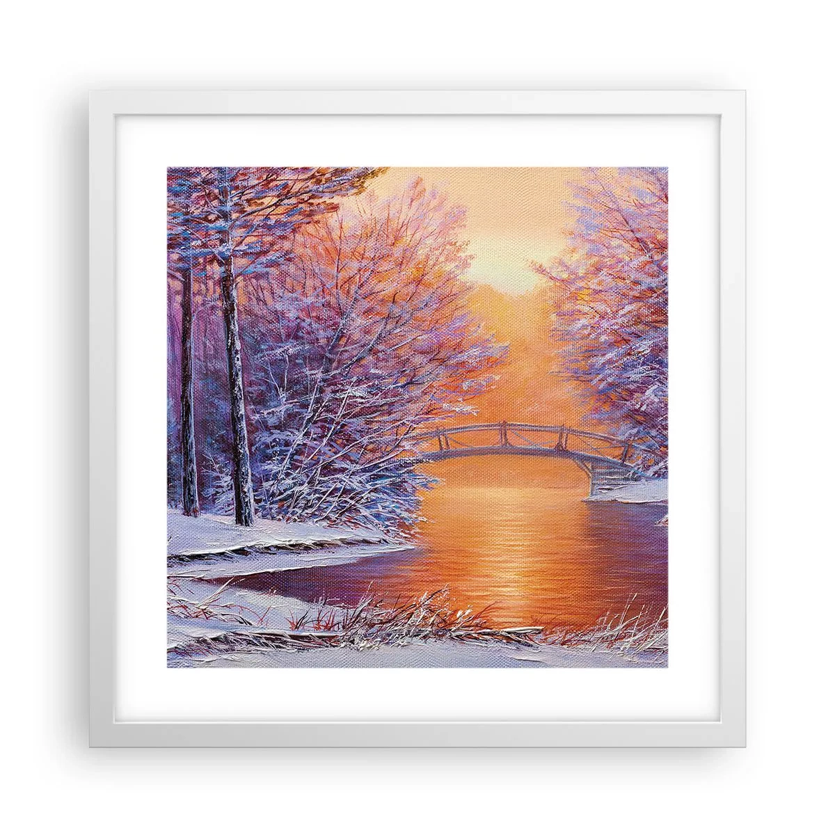 Plakat w białej ramie - Spotkajmy się tu - 40x40 cm