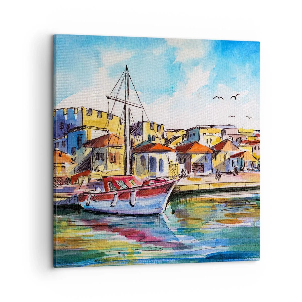 Obraz na płótnie - Tęczowe popołudnie - 50x50 cm