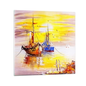 Obraz na szkle - Zasłużony odpoczynek w porcie - 30x30 cm