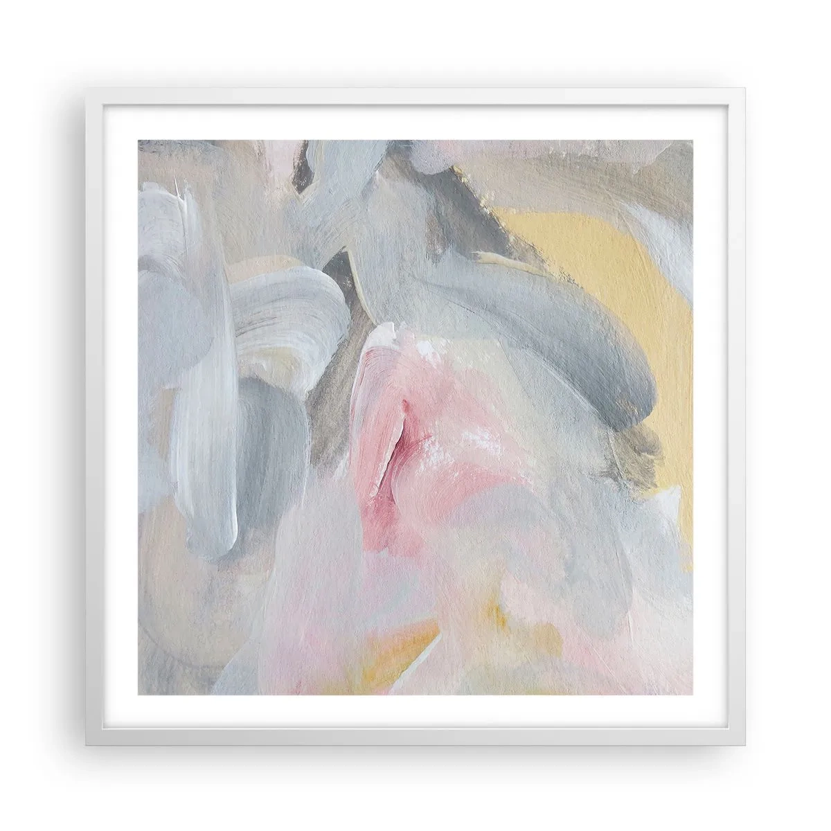 Plakat w białej ramie - W pastelowym świecie - 60x60 cm