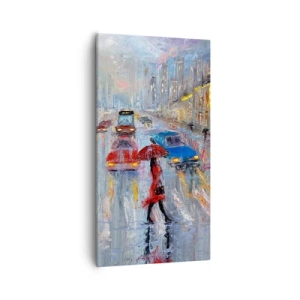 Obraz na płótnie - Deszczowe popołudnie w mieście - 55x100 cm