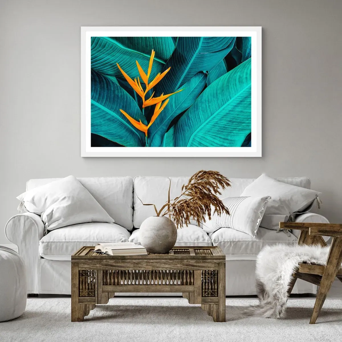 Plakat w białej ramie - Kwiat Edenu - 50x40 cm