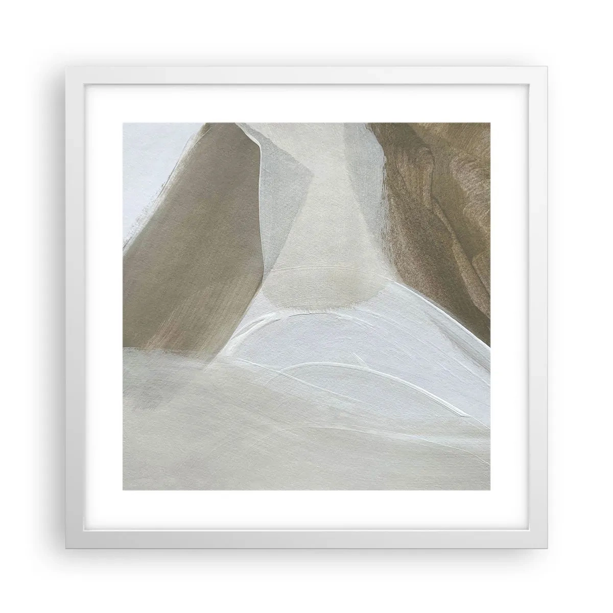 Plakat w białej ramie - Fala bieli - 40x40 cm