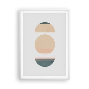 Plakat w białej ramie - Koło za kołem - 70x100 cm