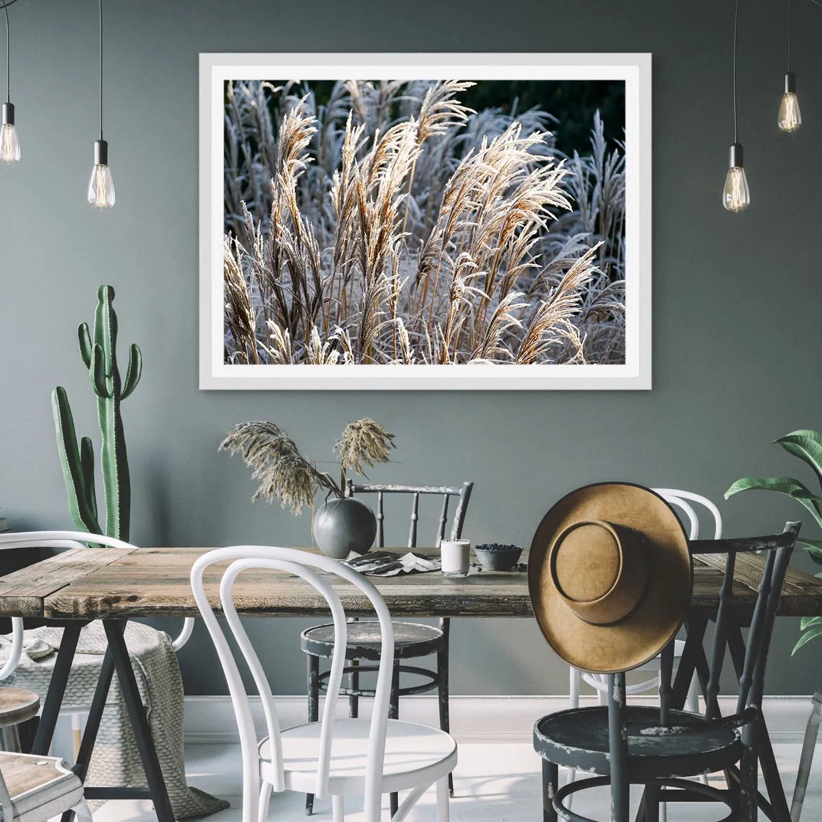 Plakat w białej ramie - Szronem ustrojone - 100x70 cm