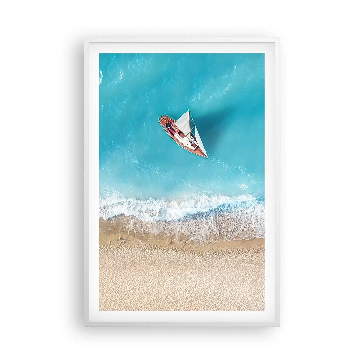 Plakat w białej ramie - Na granicy błękitu i złota - 61x91 cm
