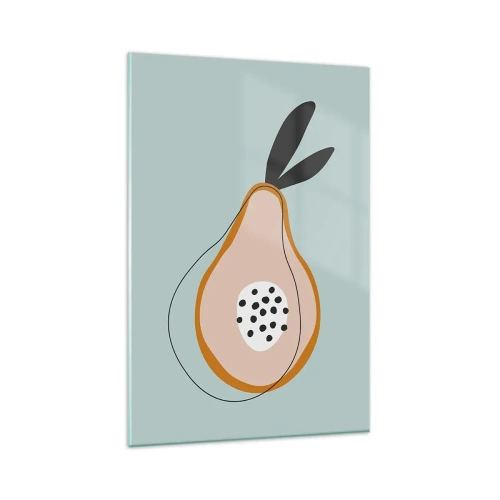 Obraz na szkle - Abstrakcyjna gruszka na jasnym tle - 80x120cm - Przeniknąć w naturę rzeczy - Nowoczesna dekoracja ścienna do salonu i sypialni ARTTOR