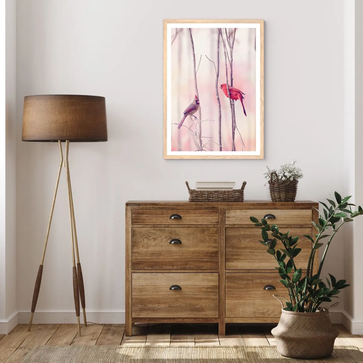 Plakat w ramie jasny dąb - Opowieść różowego lasu - 70x100 cm