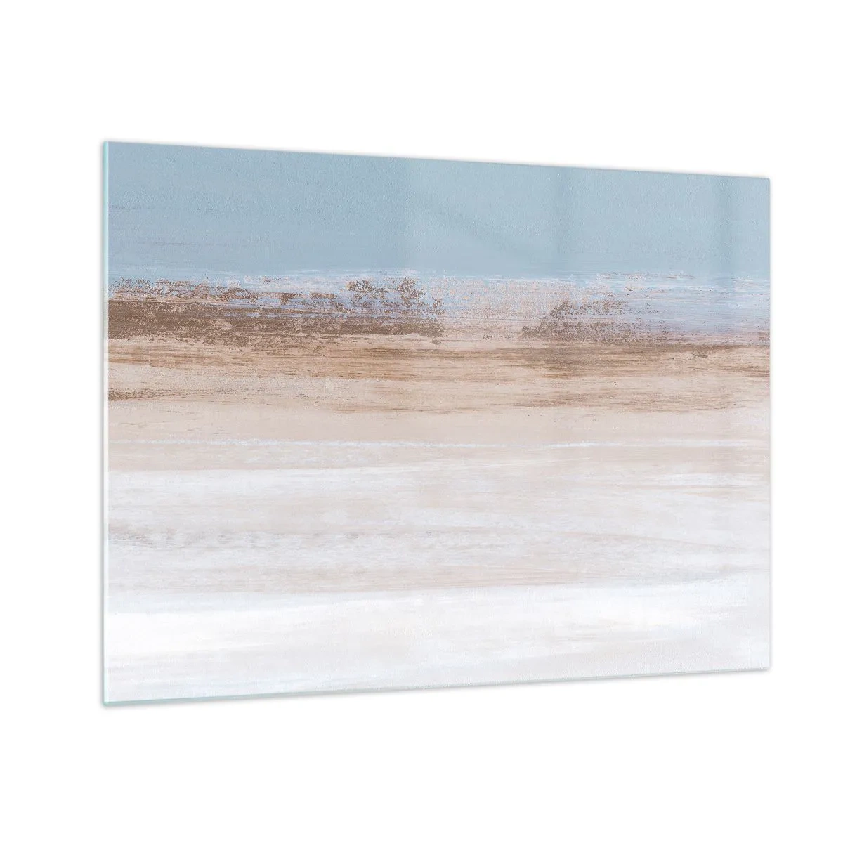 Obraz na szkle - Abstrakcyjny pejzaż z pastelowym niebem i ziemią - 70x50cm - Niejednoznaczny pejzaż - Nowoczesna dekoracja ścienna do salonu i sypialni ARTTOR