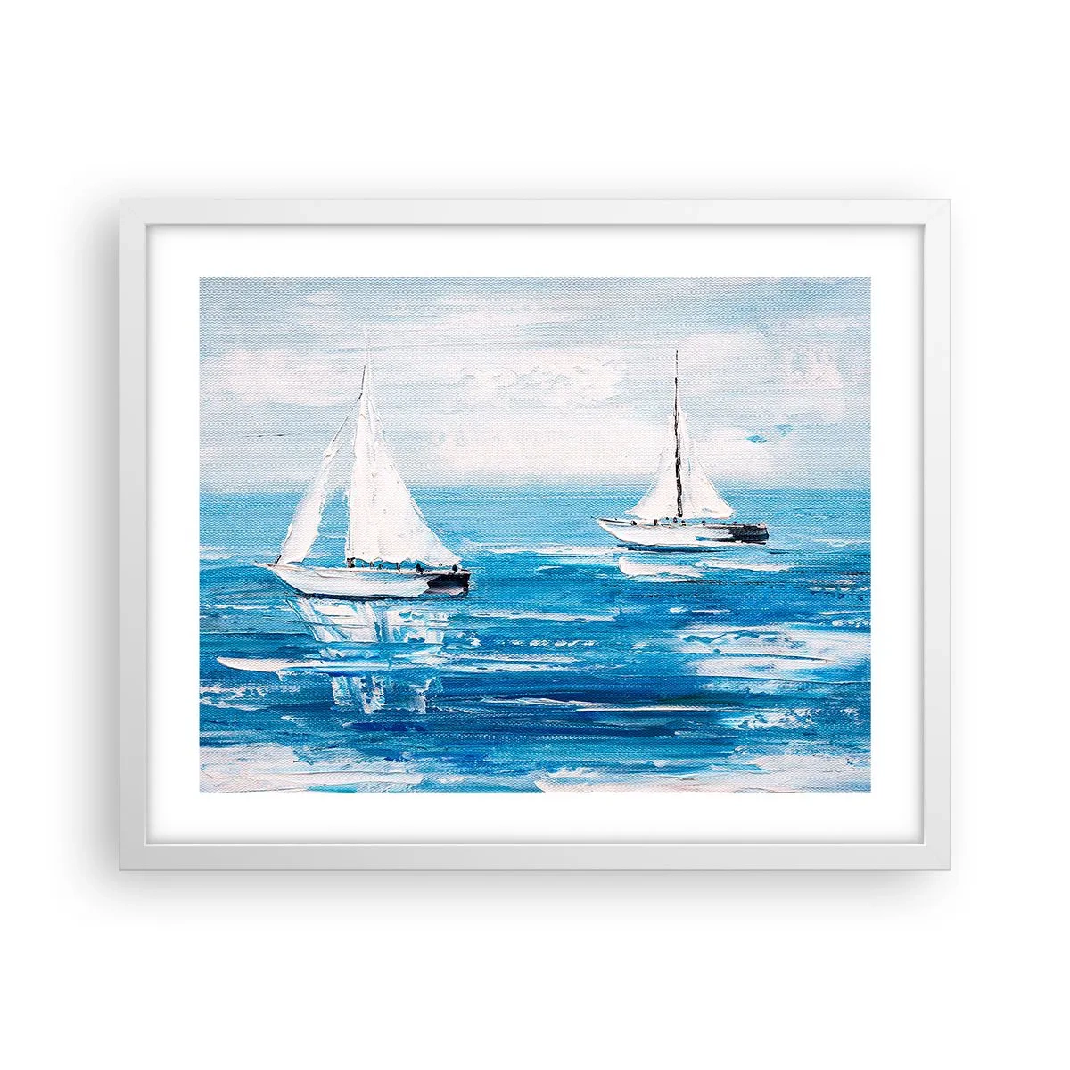 Plakat w białej ramie - Z przyjacielem u boku - 50x40 cm